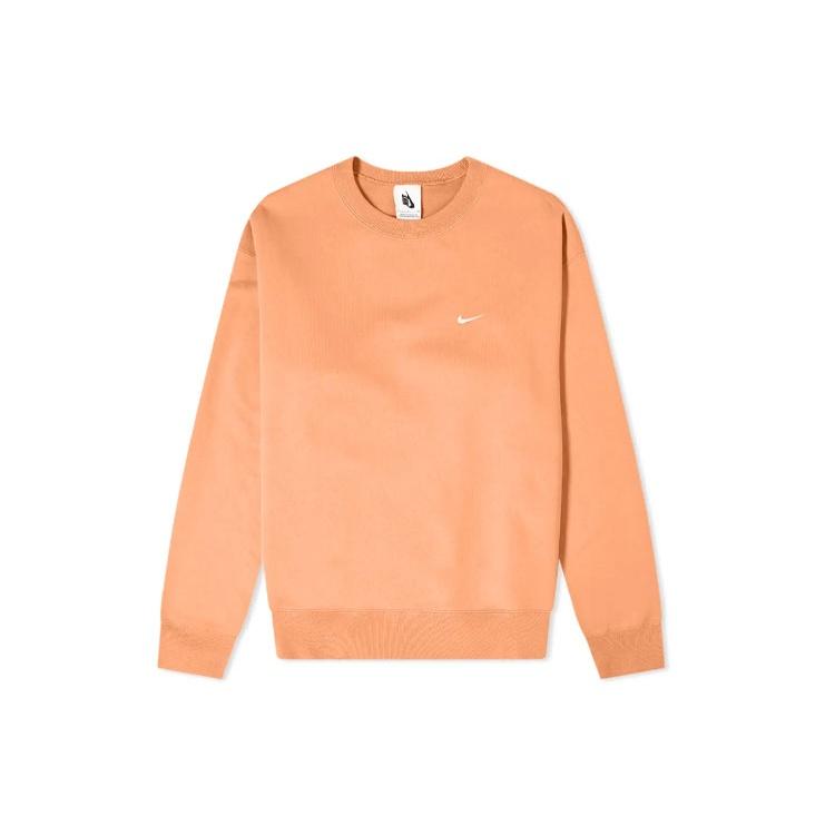 Men s Nike Embroidered Logo Round Neck Long Sleeves Orange CV0554-863 L