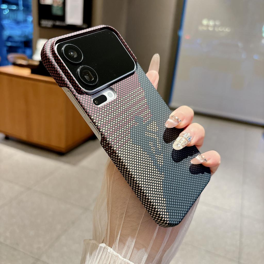 Half a pack of carbon fiber pattern, suitable for Xiaomi 17ProMax magnetic mobile phone case MI15 skin matte business protective case