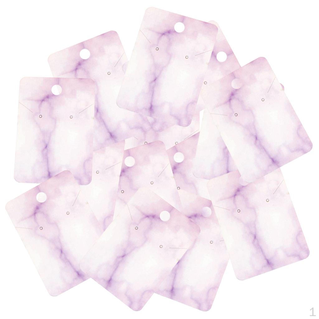 

100 Marble Earring Cards with 3 Holes for Hanging Jewelry фіолетовий