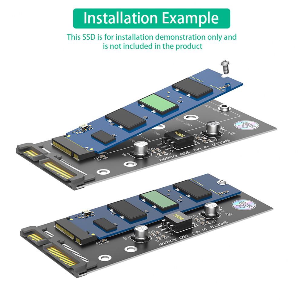 M.2 Key B SSD To SATA 2.5 Adapter for NGFF M.2 2280 2260 2242 2230 SSD Large IC (Not for M.2 NVME)