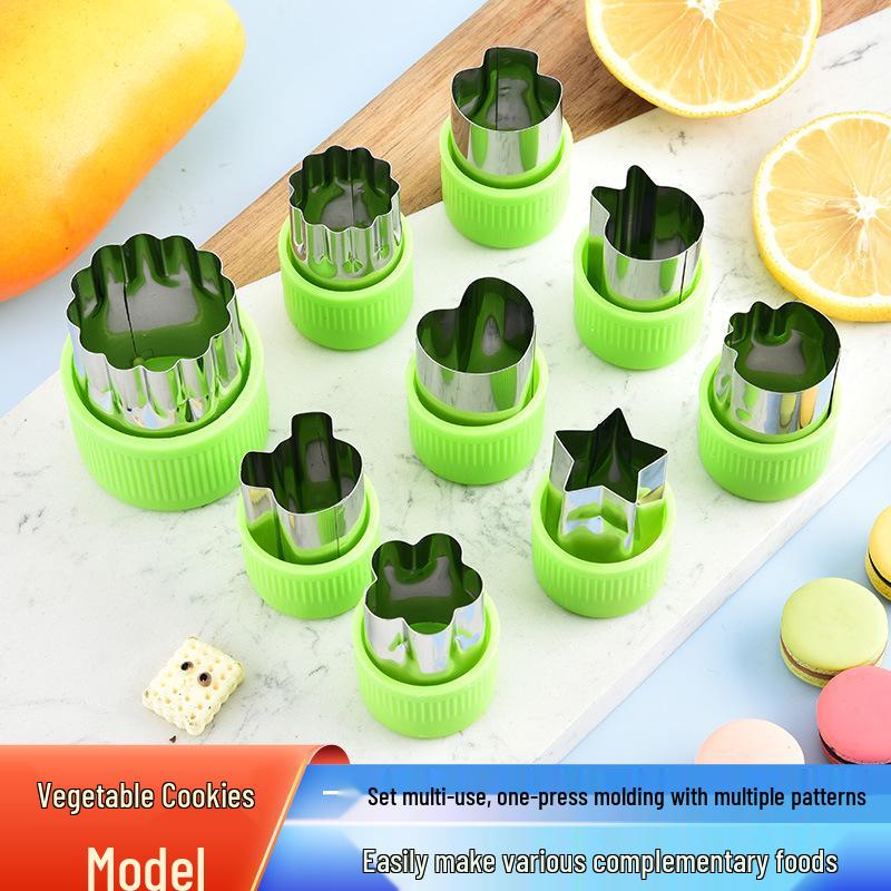 Stainless Steel Bow Tie Pasta, Wonton, and Dumpling Mold with Cartoon Fruit Shapes for Baby Food Supplement.