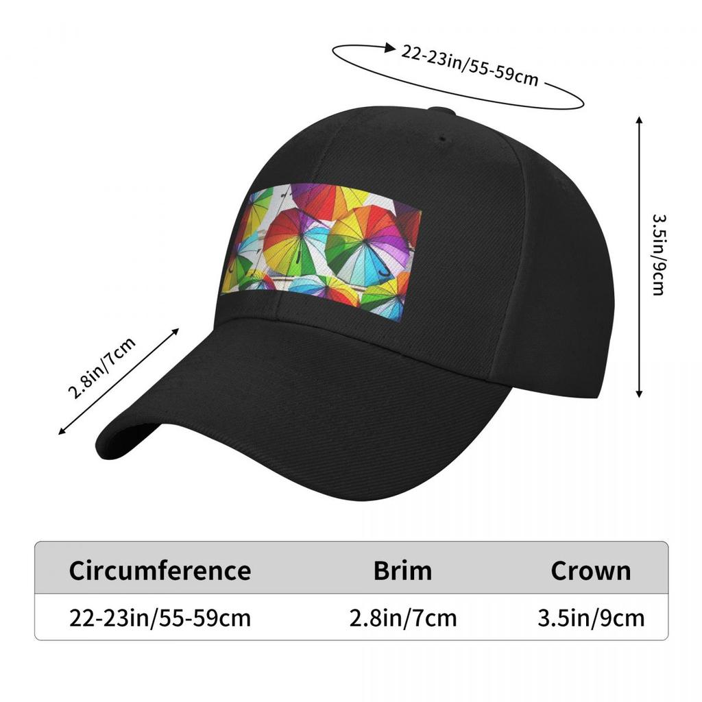Rainbow Umbrellas Baseball Cap funny hat Anime Hat men's big size hat summer Women's Golf Wear Men's
