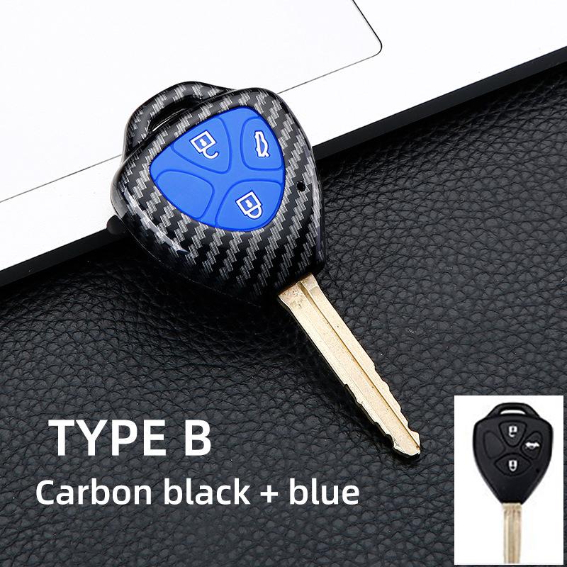 2/3/4Button Carbon Auto Key Fob Cover Case Fit For Toyota Auris Hilux Corolla Fortuner Prado Verso Camry Yaris Vitz Vios Ractis Rav4 208