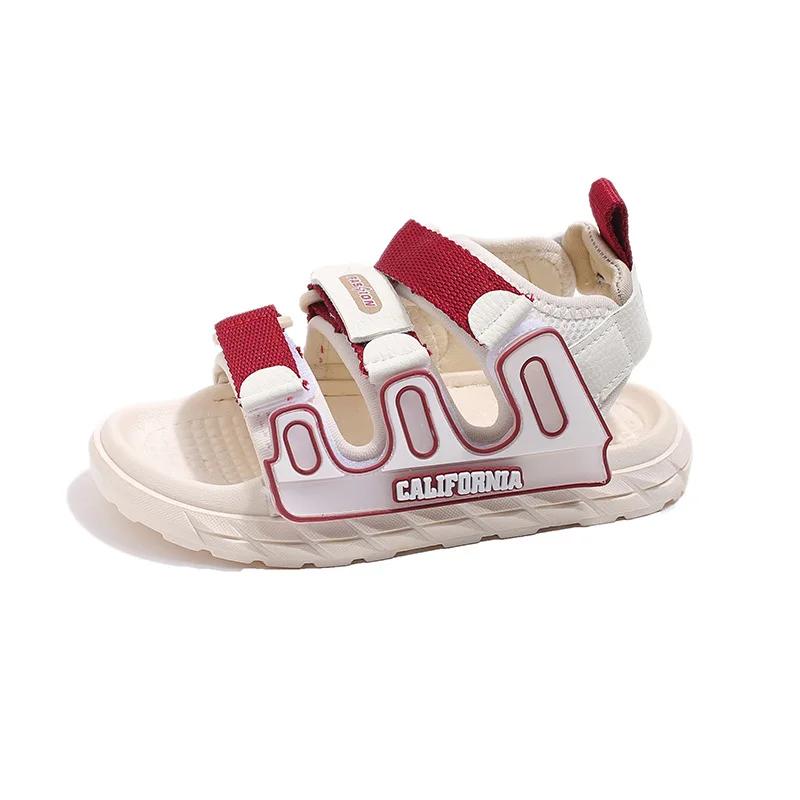 Kids Sweet Sandals 2024 New Fashion Korean Edition Summer Girls' Versatile Princess Shoes with Candy Color Soft Sole Temperament