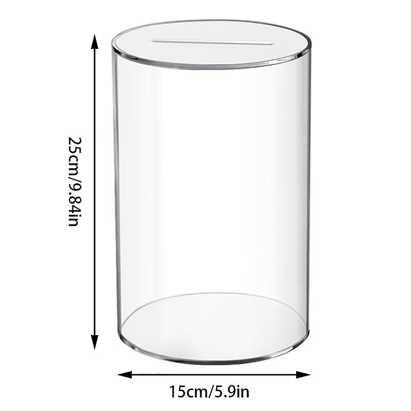 

Большая банка для взрослых и детей, прозрачная акриловая копилка, банка для монет и купюр, банка для сбережений, неоткрываемая банка для мелочи L