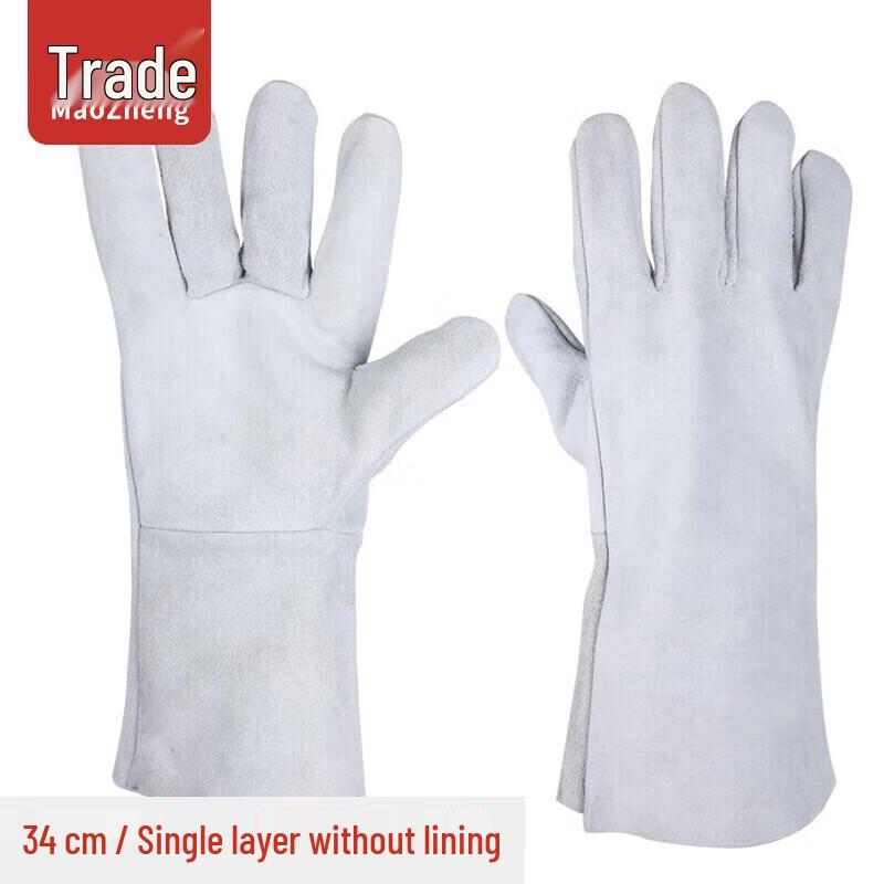 Long Flexible Soft Leather Cowhide Welding Gloves
