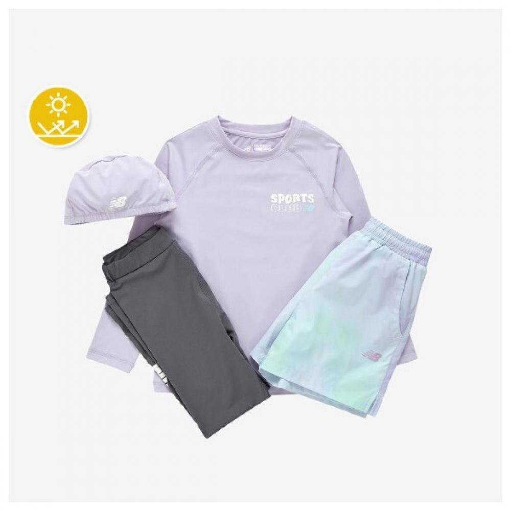 

New Balance Kids 3pcs Splash Aop T shirT Rash Guard Nk9 (88)Lavender/110