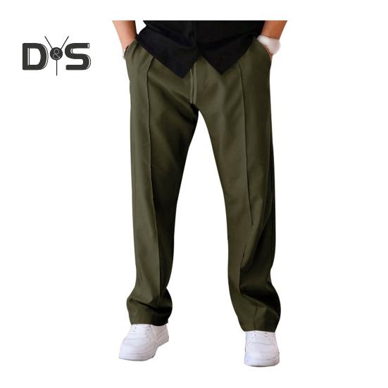 

Мужские прямые спортивные брюки с эластичной резинкой на талии, широкие штанины, однотонные, с карманами, свободные повседневные брюки для работы, путешествий и отдыха на природе XL армия зеленый