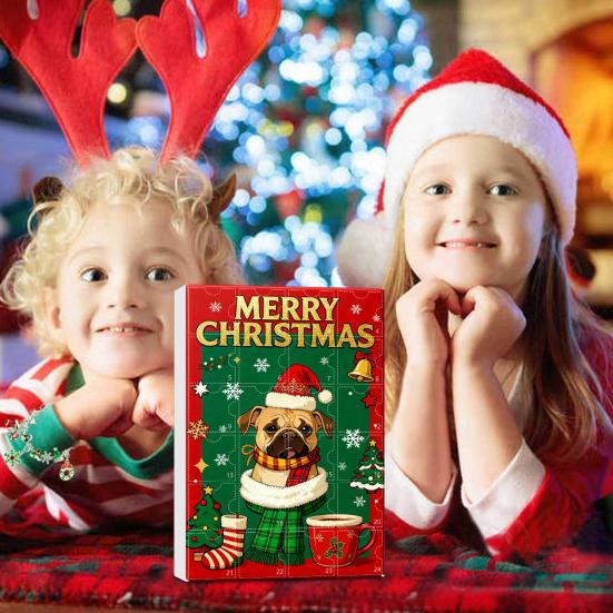 Ημερολόγιο Αφίξεων για Λάτρεις Σκύλων Διακόσμηση Αντίστροφης Μέτρησης 24 Ημερών για τα Χριστούγεννα 2D Επίπεδο Ακρυλικό Κρεμαστό Σκύλου Πολυλειτουργικό