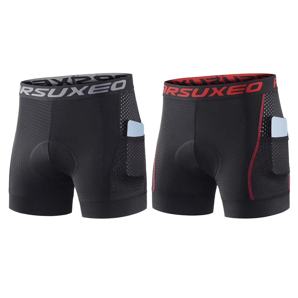 Cykelbyxor Vadderade Cykelbyxor för Herr Hög Elasticitet Snabbtorkande Andningsbara Silikonkudde Cykelbyxor Vadderade Cykelbyxor