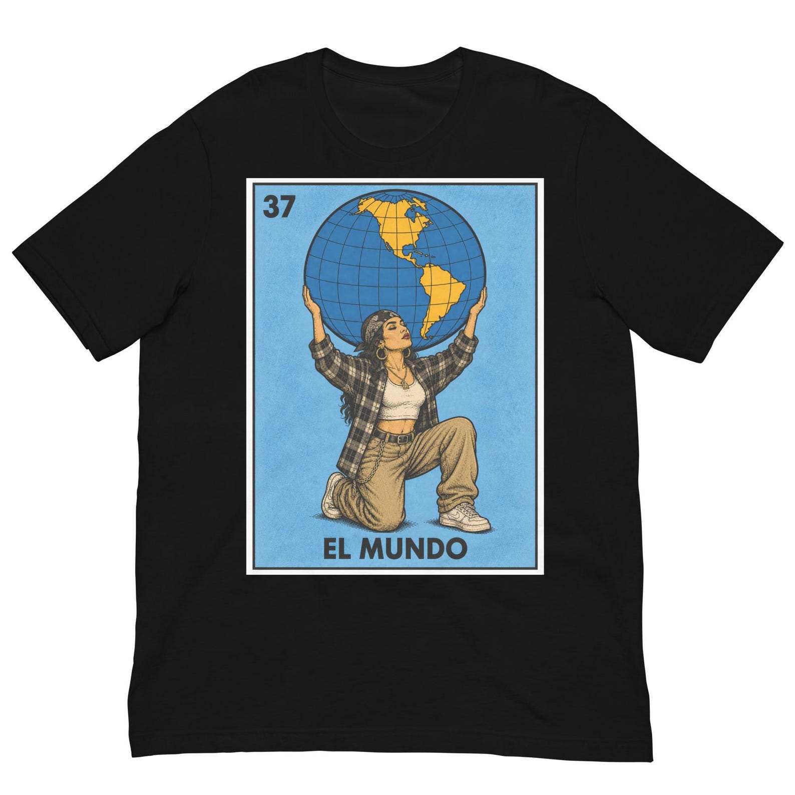 El Mundo Homie Girl Shirt, Chicana Graphic Tee, Chicano Streetwear T-Shirt, Mexican Loteria Shirt, Latina Culture Tee, Unisex Graphic Shirt 4XL