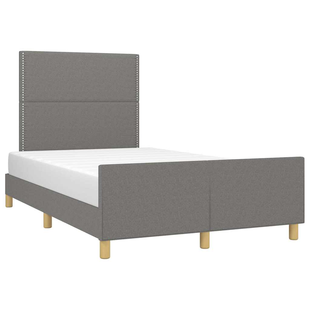vidaXL Bettgestell ohne Matratze Dunkelgrau 120x200 cm Stoff