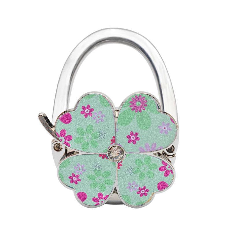 Four-Leaf Clover Enamel Handbag Hook - Zinc Alloy Hanger