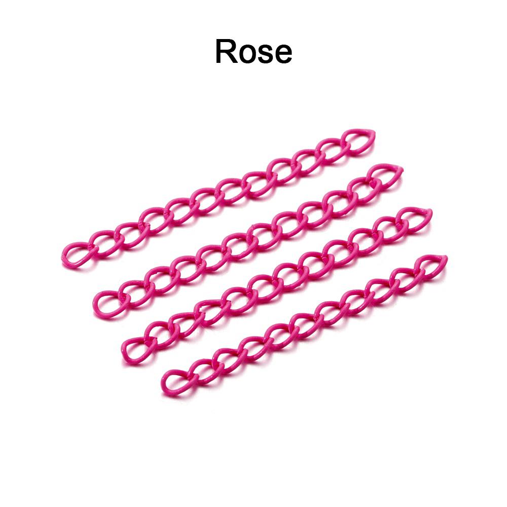 30Pcs/Lot 50mm Colourful Necklace Extension Chain Bulk Bracelet Extended Chains Tail Extender for DIY Jewelry Making Supplies