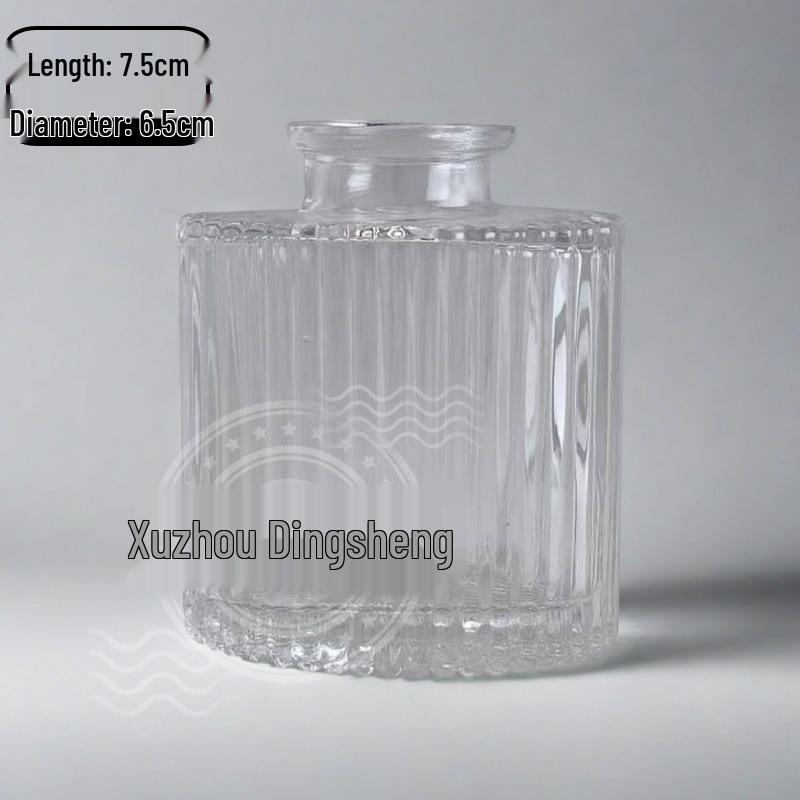 High-End Retro Glass Vase Set: Floor-Standing Transparent Ornaments In Soft Ins Style