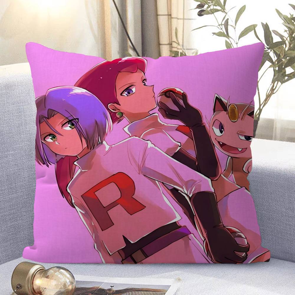 Team Rocket Pokemon Pillow Cover For Bedroom Room And Living Room Sofa Decorative Cushion Cover