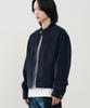 Arrayed Vertical Biker Crop Corduroy Jacket [Navy]