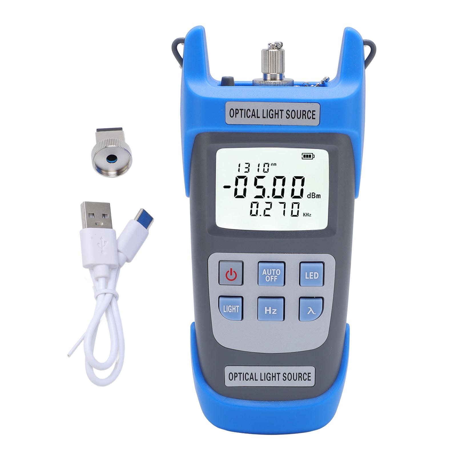 

A-C1315 Optical Light Source Rechargeable Fiber Optic 1 Mode 2 Wavelength 1310nm 1550nm 270Hz 1KHz 2KHz 2.5mm Interface синій