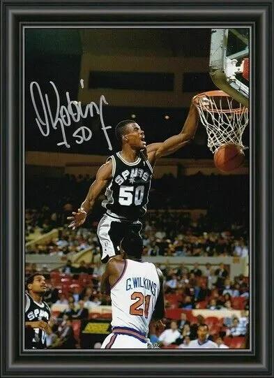David Robinson Basketball Hof Spurs - A4 Signed Photo Poster