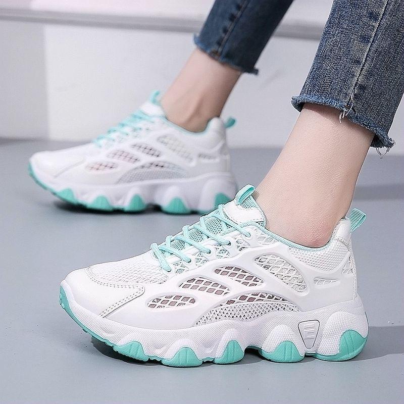 Lace Up Whit Women's Mesh Breathable Shoes High on Platform Ladies Footwear Summer Aesthetic New In Arrival 2025 Sale Casual 39