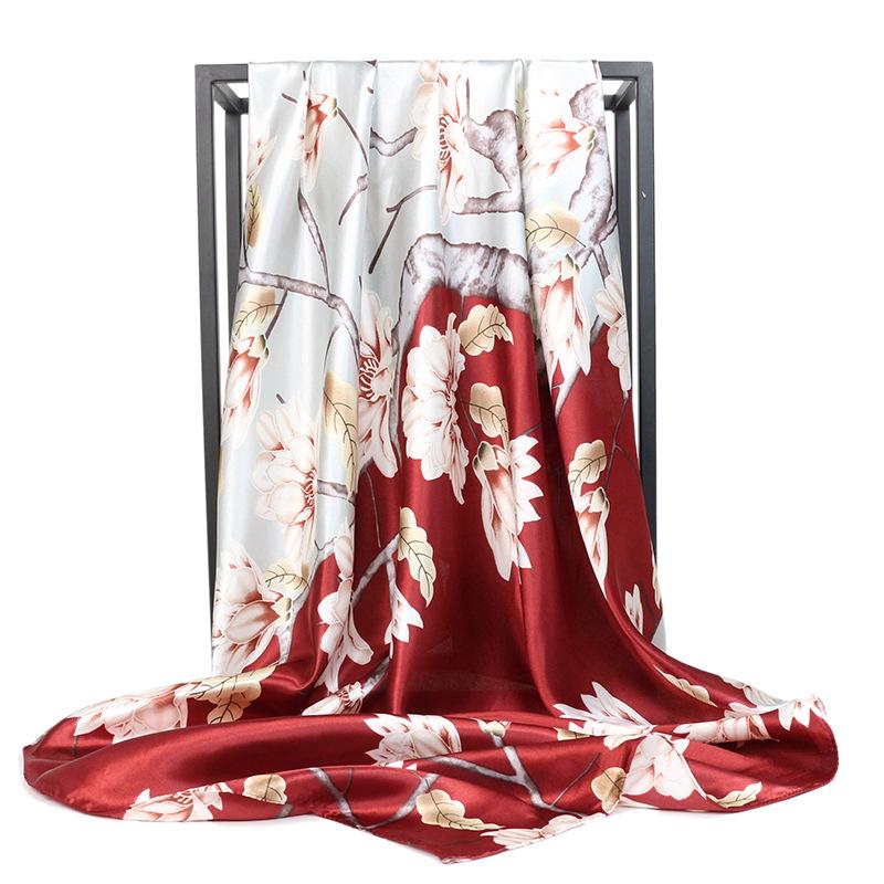 მაღალი ხარისხის ძვირადღირებული აბრეშუმის შარფები თავსაბურავი შარფები კისრის შარფი ქალებისთვის ჯაჭვი აბრეშუმის შარფი ქალის დეკორატიული შალი