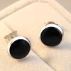 Punk Style Personality Black Earrings Hip-hop Street Trendy Men Round Earrings