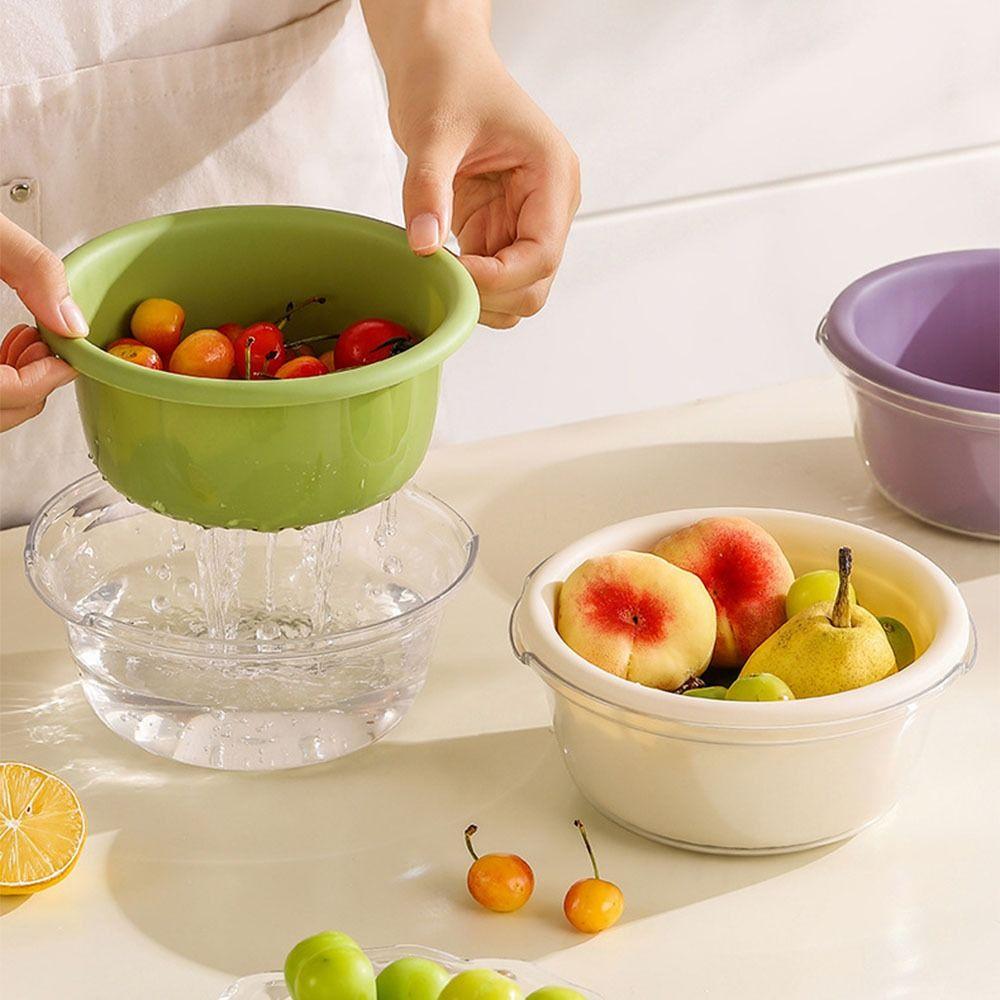 Large Capacity Vegetable Washing Basket Plastic Food Drain Basket Fruit Washing Basket Kitchen Use