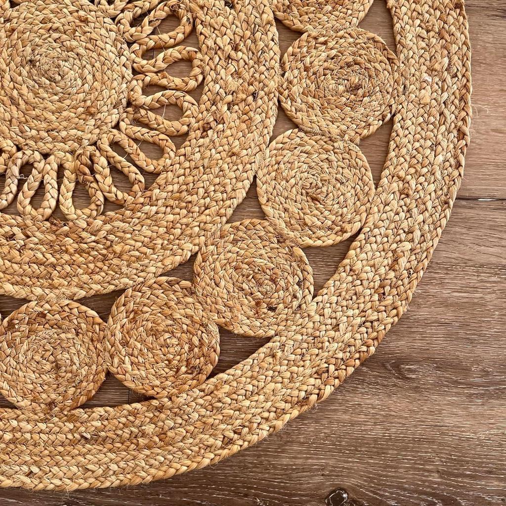 Rug Design Round Jute Carpet Handmade 100% Natural Area Floor Mat Room Rug Round