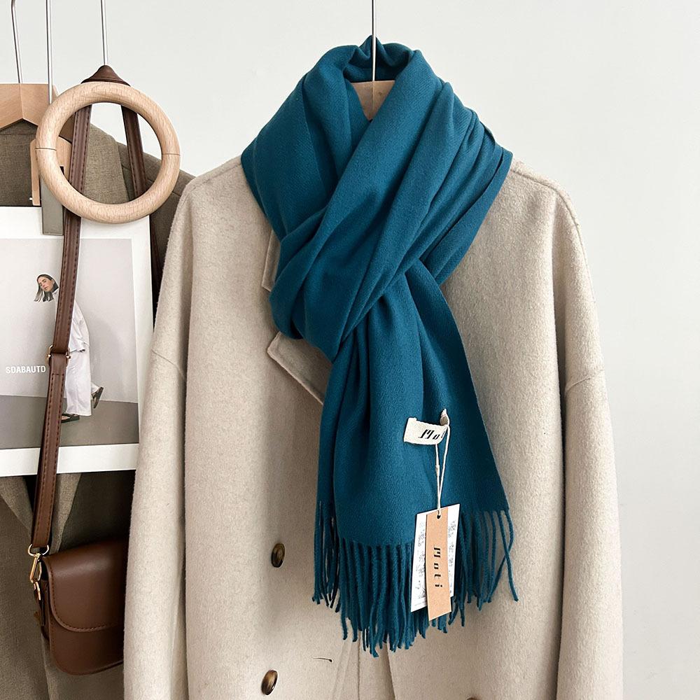 

Женский шарф, осенне-зимний, длинный, универсальный, с высококачественным ощущением, имитирующий кашемир, однотонный, толстый бежевый шарф для мужчин 210 * 70cm