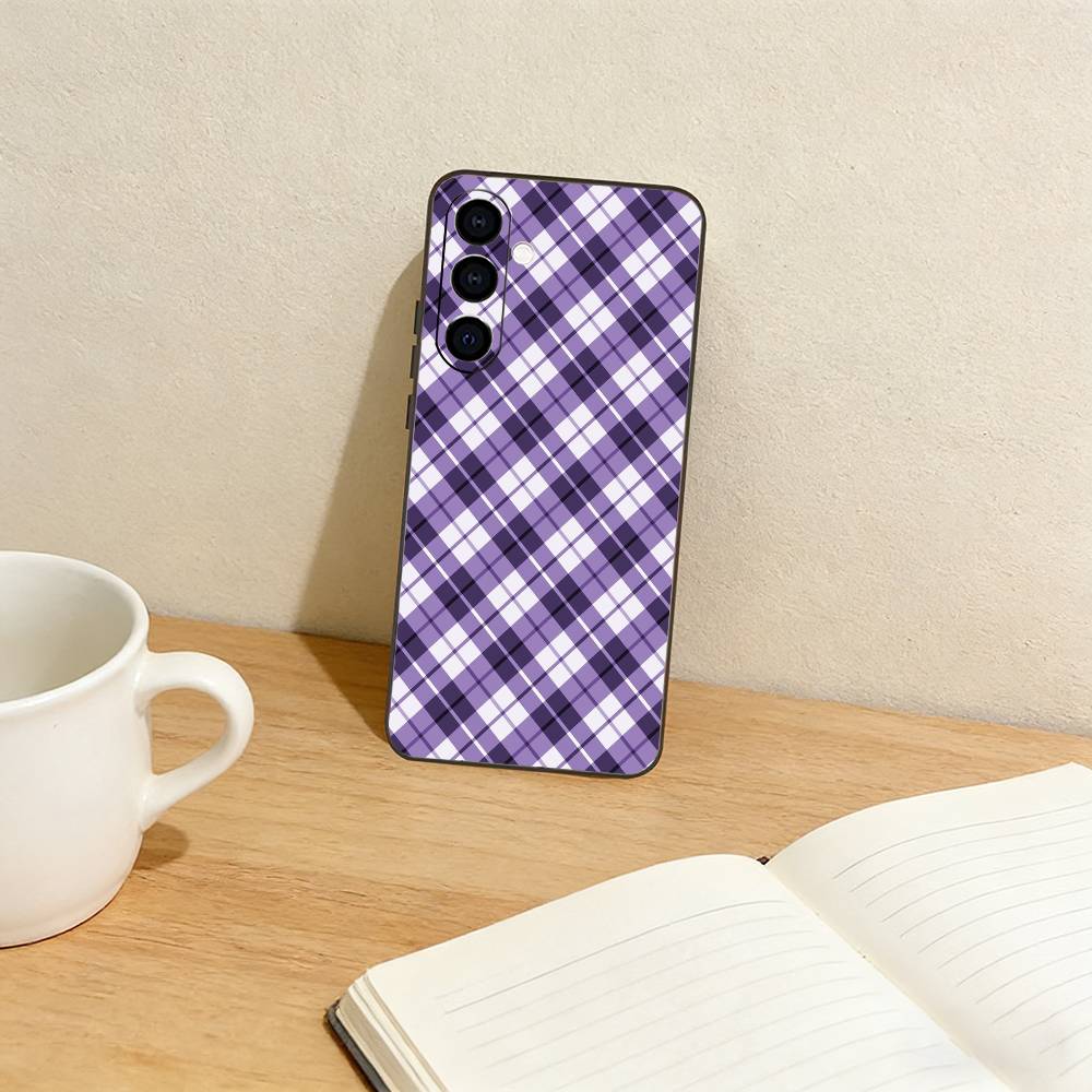 C-Clan Stewart Dress Tartan Phone Case For Samsung Galaxy A73,A72,A71,A70,A53,A52,A51,Others Soft Black Cover