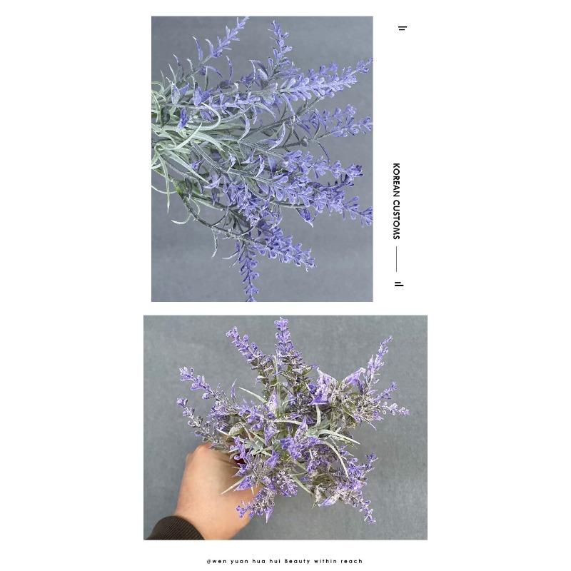 1 Stück nordischer Stil 8 Köpfe Wolle Weizenähren Lavendel simulierte Blume Tischblumenarrangement DIY Kunststoff künstlicher Strauß