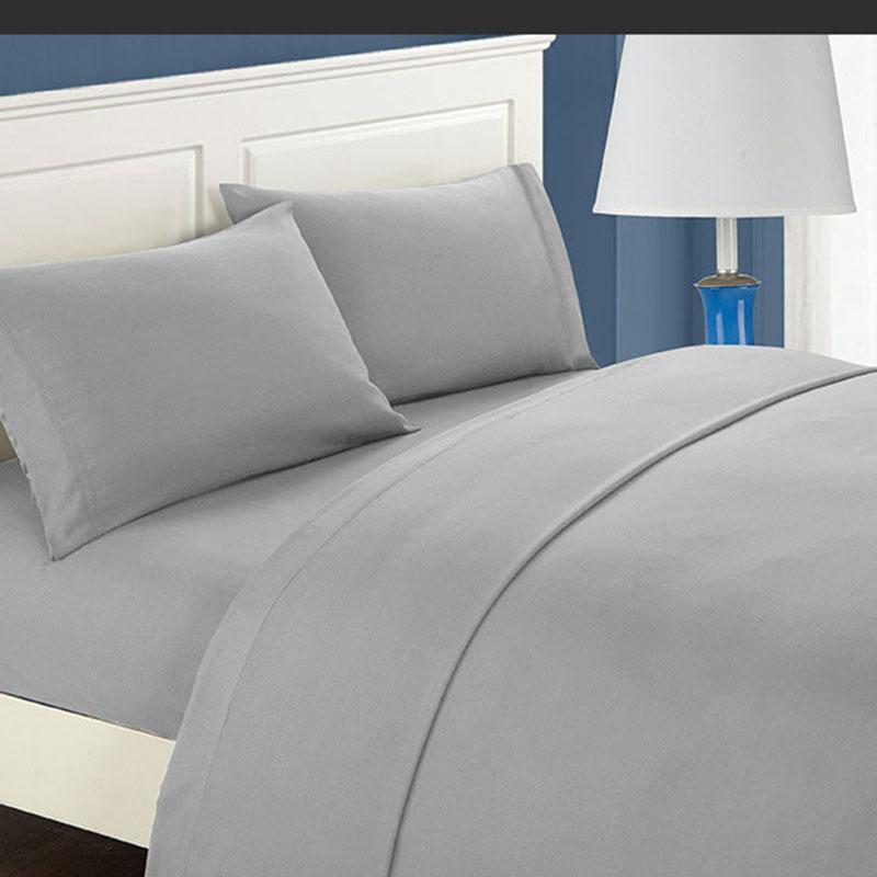 Solid Color Bed Linen Set Sheets Full Sets Mattress Cover Flat And Fitted Sheet With Pillowcases Twin Full Queen King Size
