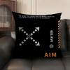 Be Happy and Good Luck Cushion Cover Natural Linen Organic Fabric DoubleSided Printing Sofa Home Decor Breathable