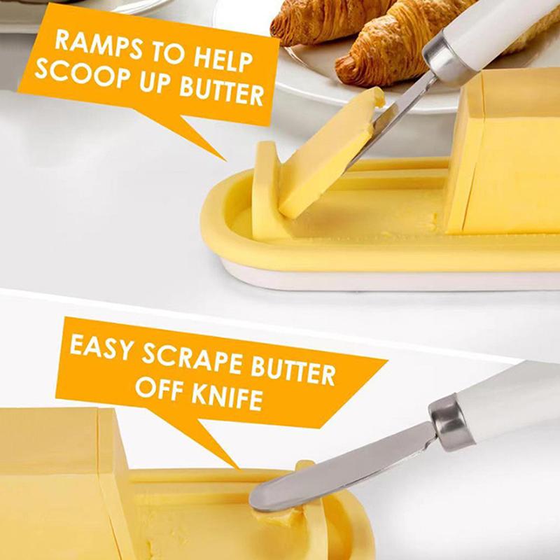 

Nordic Butter Container Box Restaurant Sealed Storage Box Cheese Box With Knife Butter Slicer Butter Dish Tableware Dessert Tool 1pcs