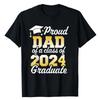 Proud Mom of A Class of 2024 Graduate Mother Senior Family T-Shirt Funny Dad Aunt Uncle Grandma Grandpa Sister Brother Tee Tops