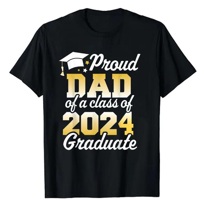 Proud Mom of A Class of 2024 Graduate Mother Senior Family T-Shirt Funny Dad Aunt Uncle Grandma Grandpa Sister Brother Tee Tops