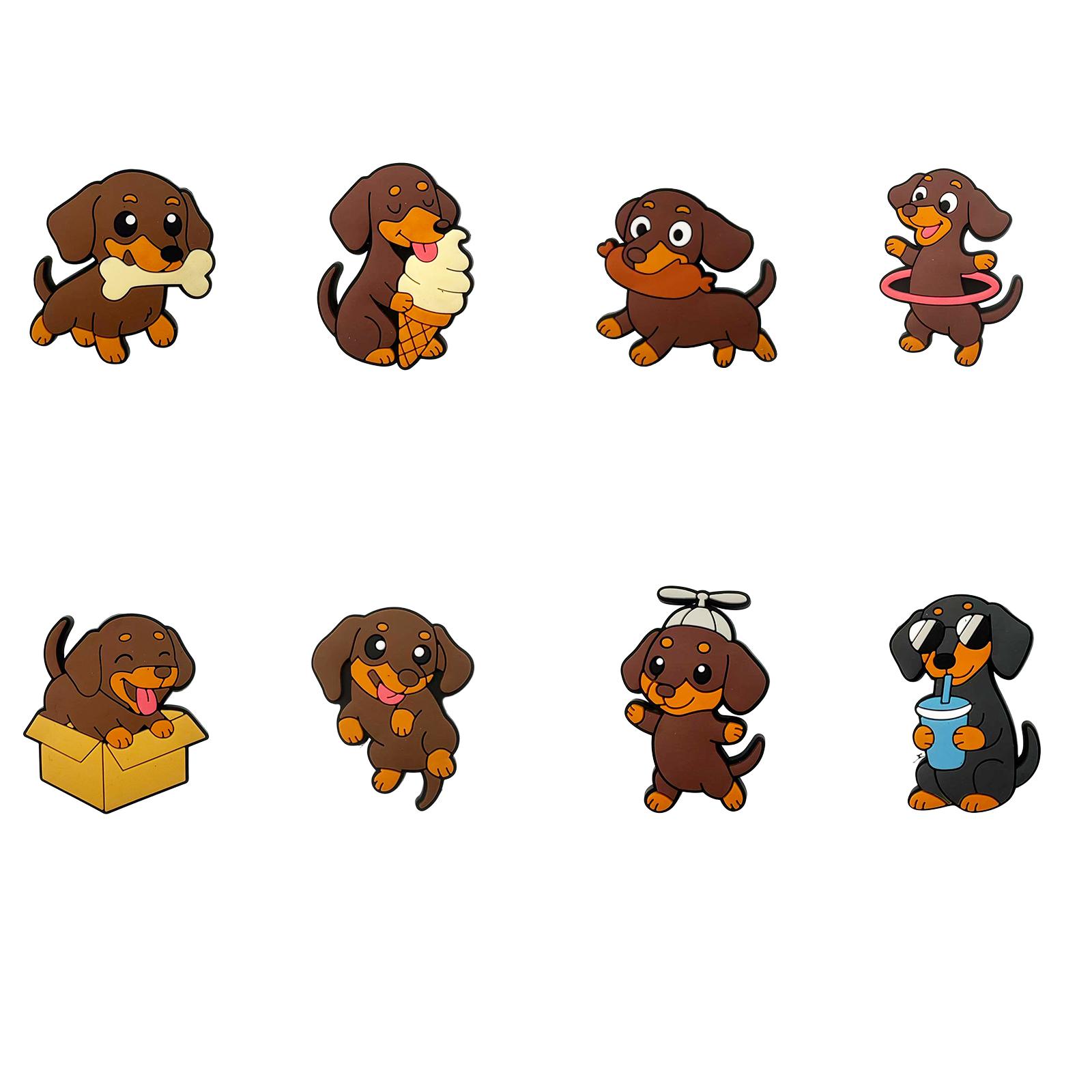 

Dachshund Dog Magnets Set Decorative Activity Poses for Home Fridge Organization and Display Pack of 8 Assorted Styles