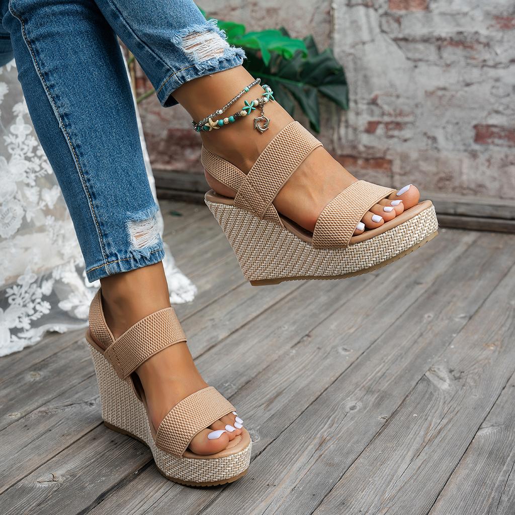 Summer Women Wedges Sandals 2025 New Slip on High Heels Sandals Plus Size Platform Shoes Woman Fashion Outdoor Designer Sandals