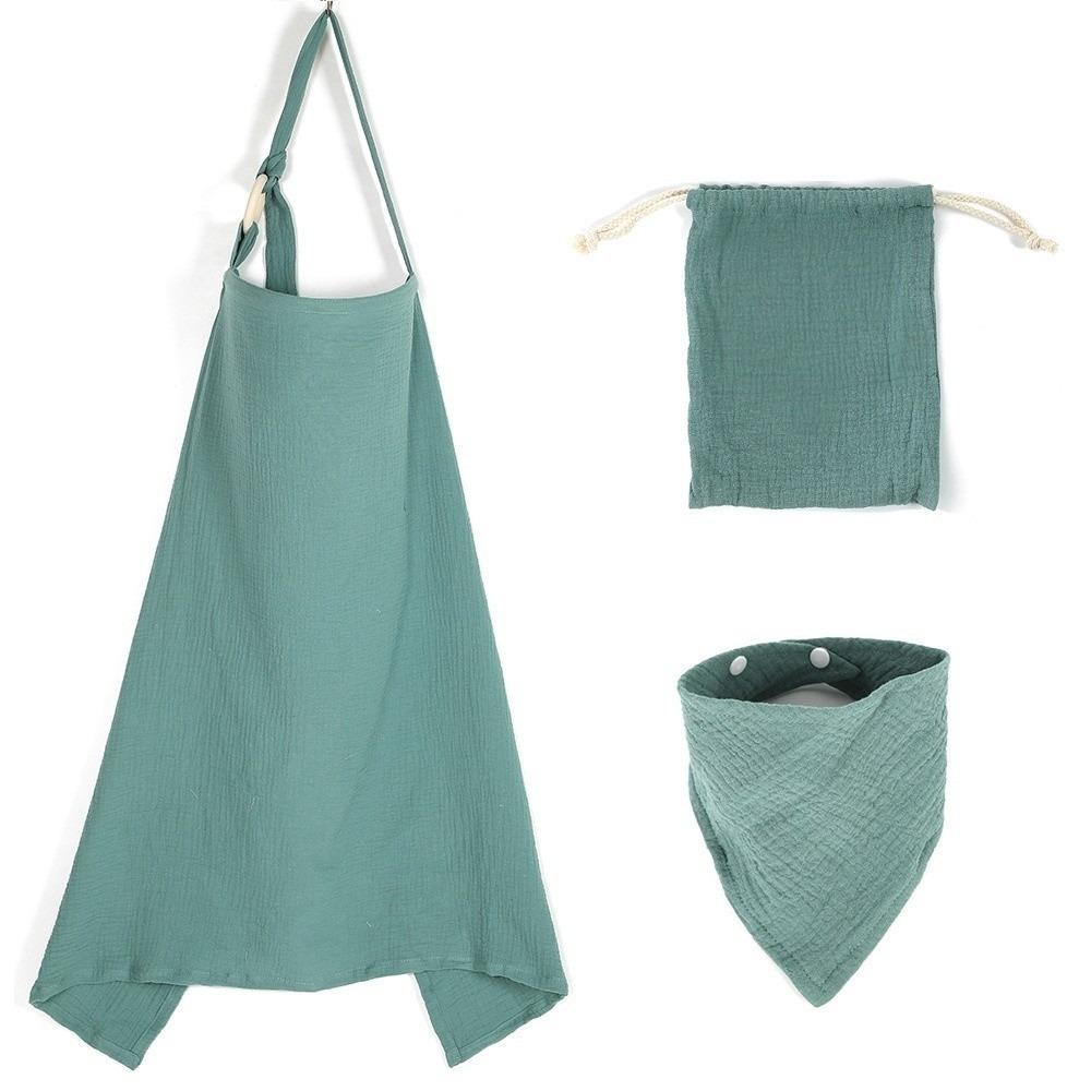 

3 шт. Регулируемый шаль для кормления грудью Хлопок Одежда для кормления ребенка Набор накидок для кормления Мамочка темно-зеленого