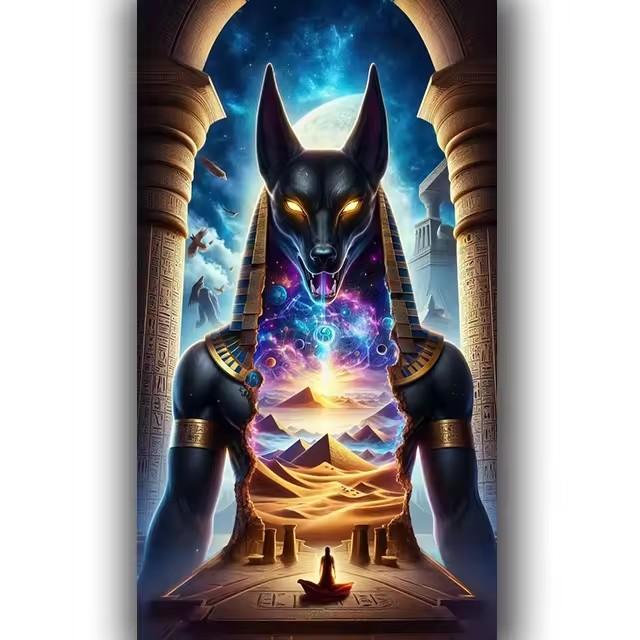 

Осирис Божественный, Египет Анубис, Алмазная живопись Большая Сделай сам Полная Квадратная Круглая Алмазная Мозаика Глаз Гора Вышивка Крестиком Full Round 50x100CM