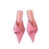 Fashion Thin Heels High-Heeled Shoes Lady Low Candy Colors Slippers Women Summer Slides Pointed Toe Pantofle Fashion 2025 Luxury Rome Sc