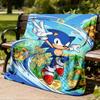 1pc Sonic, Speed Outdoor Personalized Flannel Blanket, Soft, Lightweight Personalized Flannel Blanket, Digital Printing,