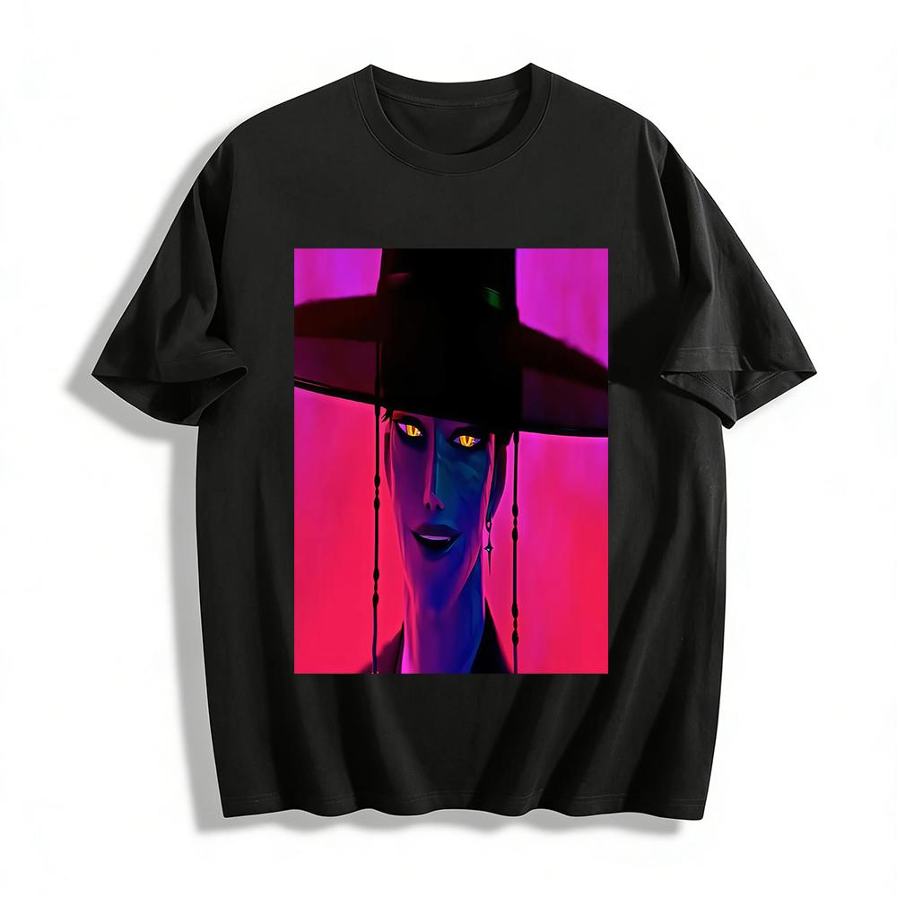 Cyberpunk Dark Style Mysterious Character Print Top Unisex Loose Casual Streetwear T-Shirt Pure cotton T-shirt XXS