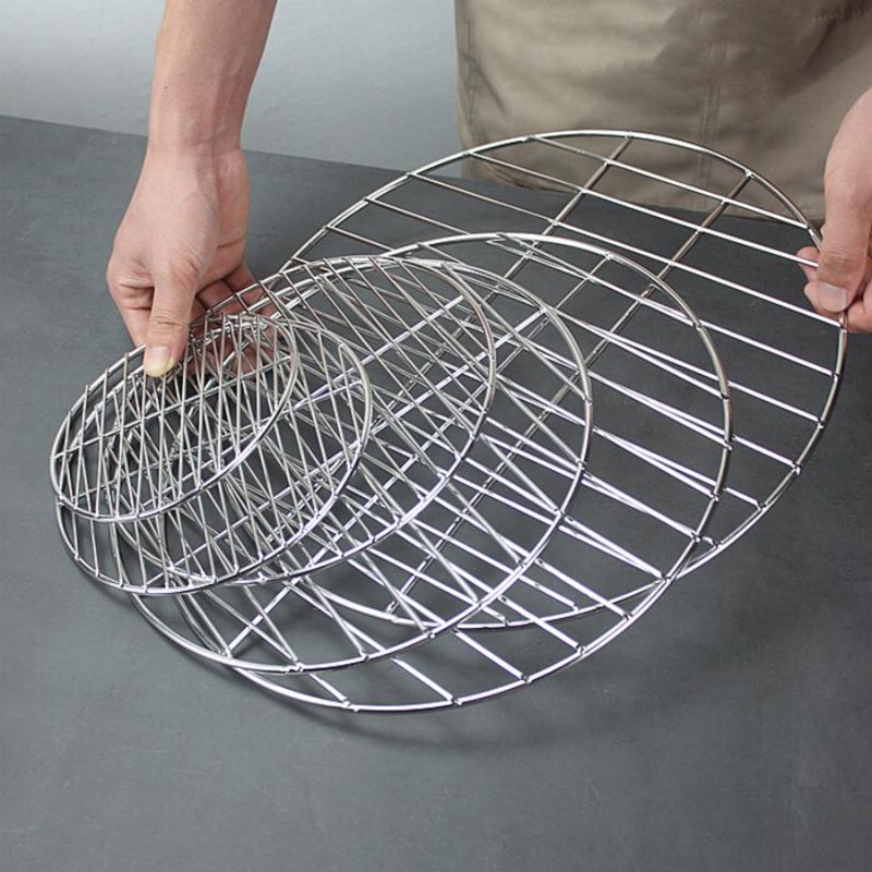 Round Stainless Steel BBQ Grill Grate Grid Wire Mesh Rack Replacement Cooking Net for Charcoal Gas Grill Outdoor Barbecue Use