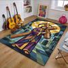Abstract Jesus Carrying Cross Patterned Carpet, Non Slip Mat Suitable for Living Room and Bedroom Sofas