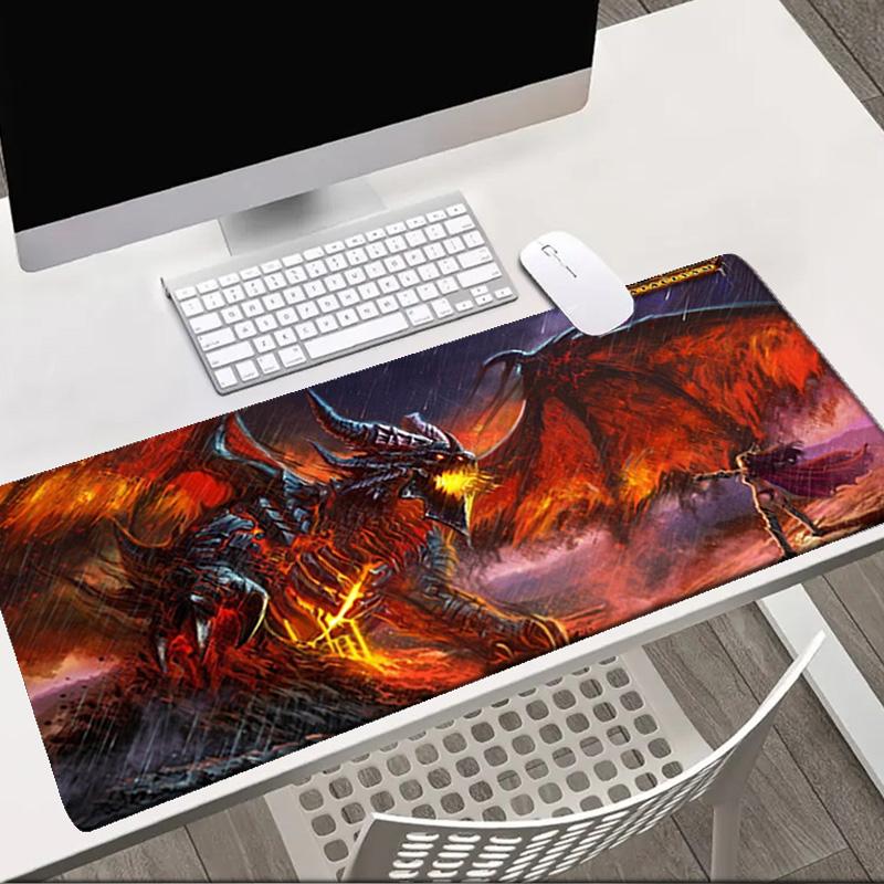 Dragon's Fiery Warcraft game Mouse pad Office Desk Mat, Gaming Mouse Pad Mousepad, keyboard pad,Heavy-Duty Non-Slip Rubber Backing, Gift