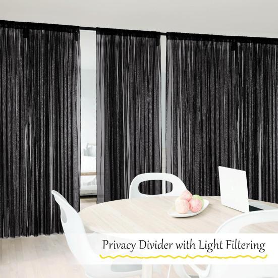 Zasłona Voile Siatka Przezroczysta Moskitiera Panel Prywatności z Tunelikiem na Drążek do Patio Werandy Tarasu Pergoli