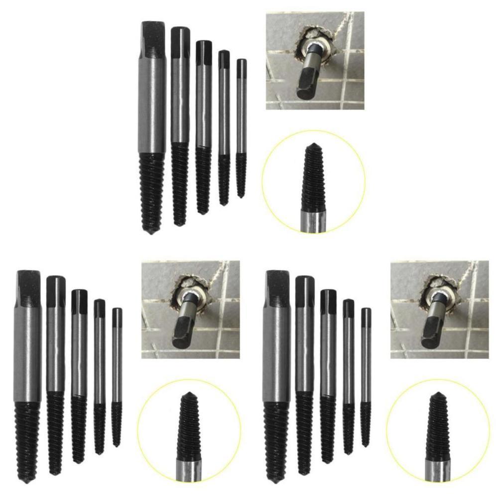 Hot 5pcs Heavy Duty Screw Extractor Drill Bits Set For Broken And Damaged Bolts