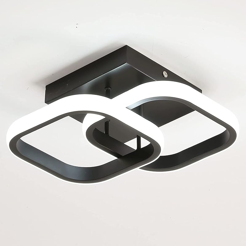 DELIPOP Small Ceiling Light, Square Modern LED Ceiling Light Fixture, 6500K Cool White Light Acrylic Hallway Light Fixture Ceiling Lamp for Hallway