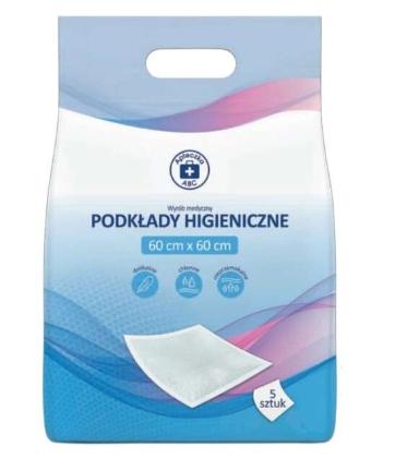 Advanced Absorbent Underpad Set | 5-Pack, 60x60cm | High Absorption, Leak-Proof Disposable Bed Pads for Incontinence & Medical Use